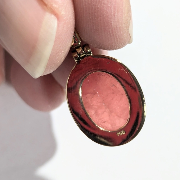 Vintage H Stern Rhodochrosite Diamond Pendant - Picture 6 of 8
